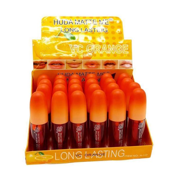 تینت لب پرتقالی هدا مات می HUDA MATTE ME کد 62485