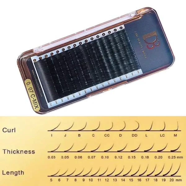 پالت مژه اکستنشن دی بی DB کد 0.07C-MIX
