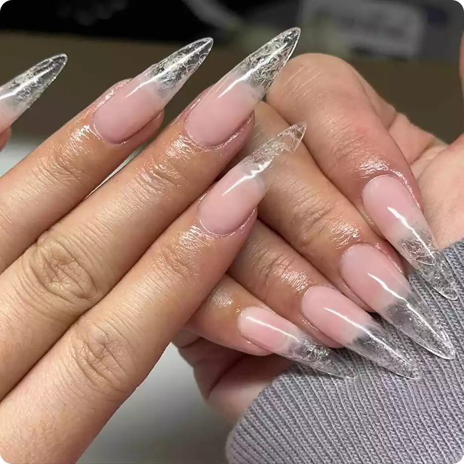 ناخن‌های شیشه‌ای+ ارایشی مسی